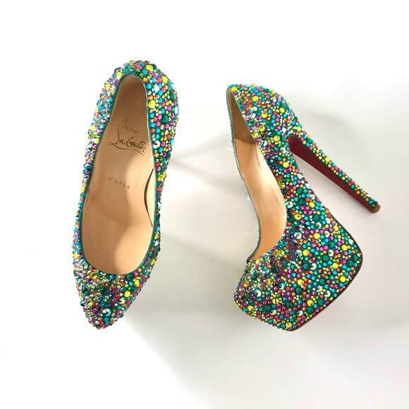 Christian Louboutin Daffodile 160 Strass Crystals Embellished Stilettos Pumps 37 - Picture 1 of 9